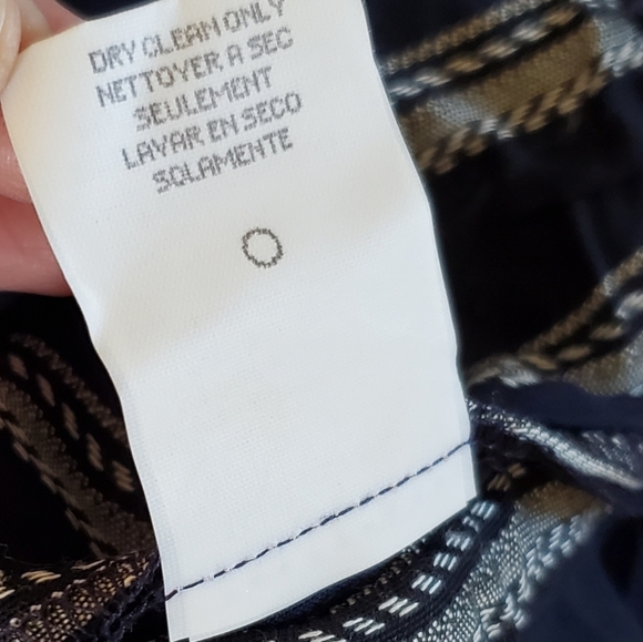 Nipon Studio - Navy/White Rayon Slacks, Size 6 - Picture 5 of 6